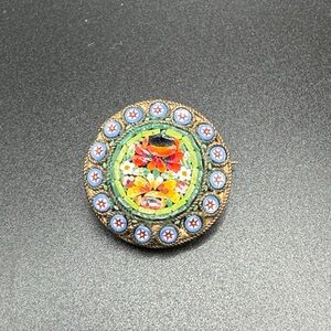 Colorful Micro Mosaic Brooch